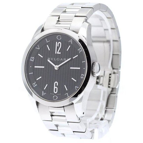 BVLGARI Solo tempo ST37S Black Dial Quartz Men's Watch